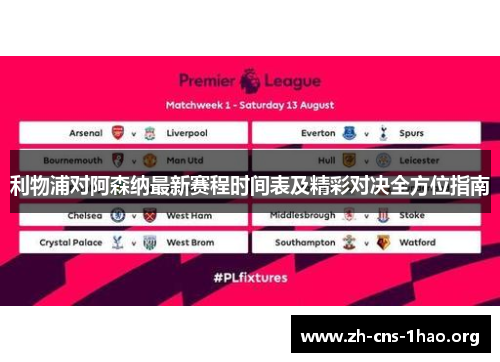 利物浦对阿森纳最新赛程时间表及精彩对决全方位指南