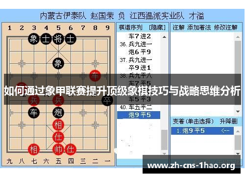 如何通过象甲联赛提升顶级象棋技巧与战略思维分析